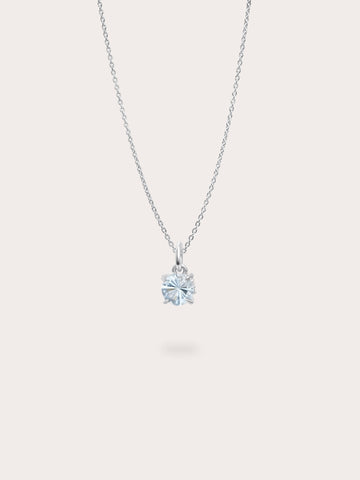 March Birthstone Necklace Aquamarine S925 Silver Rhodium (1) – Mondays Made Flower & Birthstone Jewelry Singapore
