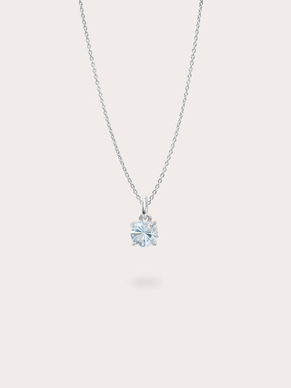 March Birthstone Necklace Aquamarine S925 Silver Rhodium (1) – Mondays Made Flower & Birthstone Jewelry Singapore