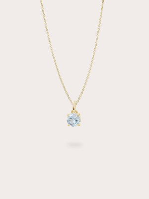 March Birthstone Necklace Aquamarine 18K Gold (1) – Mondays Made Flower & Birthstone Jewelry Singapore