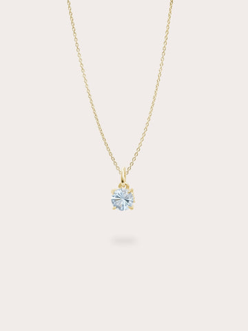 March Birthstone Necklace Aquamarine 18K Gold (1) – Mondays Made Flower & Birthstone Jewelry Singapore