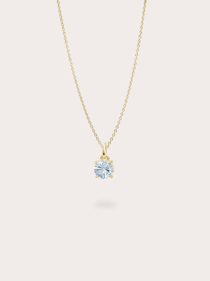 March Birthstone Necklace Aquamarine 18K Gold (1) – Mondays Made Flower & Birthstone Jewelry Singapore