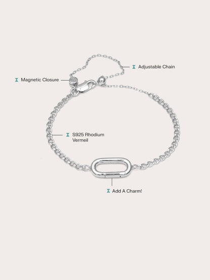 Mariner Chain Charm Bracelet S925 Silver Rhodium (4) – Mondays Made Flower & Birthstone Jewelry Singapore