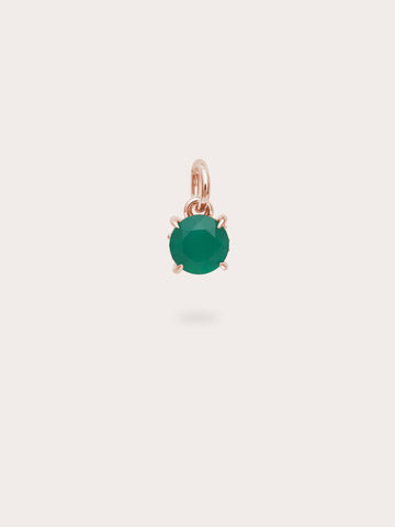 May Birthstone Charm Green Agate 18K Rose Gold (1) – Mondays Made Flower & Birthstone Jewelry Singapore