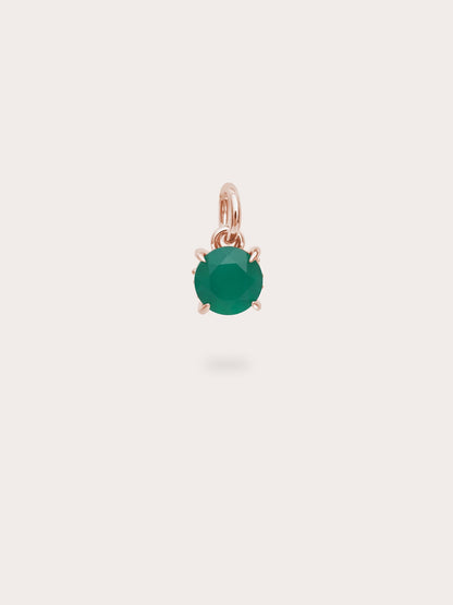 May Birthstone Charm Green Agate 18K Rose Gold (1) – Mondays Made Flower & Birthstone Jewelry Singapore