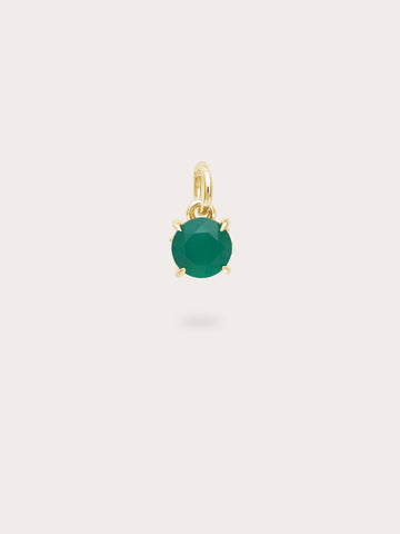 May Birthstone Charm Green Agate 18K Gold (1) – Mondays Made Flower & Birthstone Jewelry Singapore