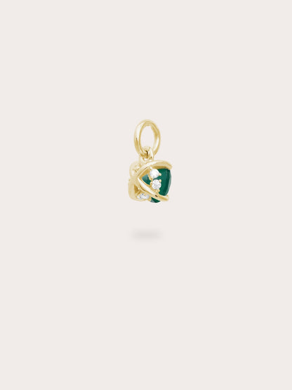 May Birthstone Charm Green Agate 18K Gold (5) – Mondays Made Flower & Birthstone Jewelry Singapore