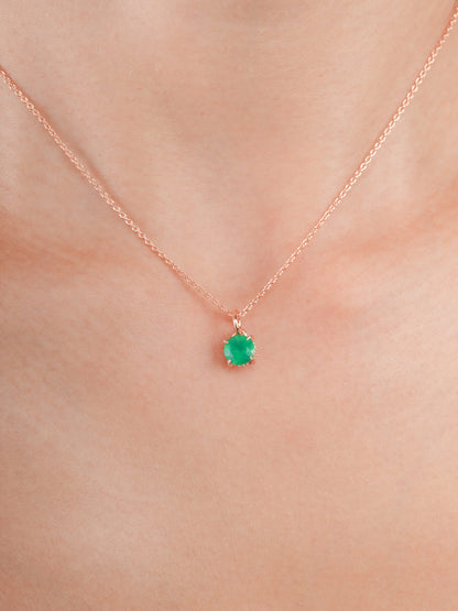 May Birthstone Necklace Green Agate 18K Rose Gold (2) – Mondays Made Flower & Birthstone Jewelry Singapore