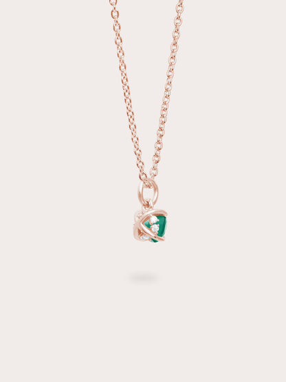 May Birthstone Necklace Green Agate 18K Rose Gold (5) – Mondays Made Flower & Birthstone Jewelry Singapore
