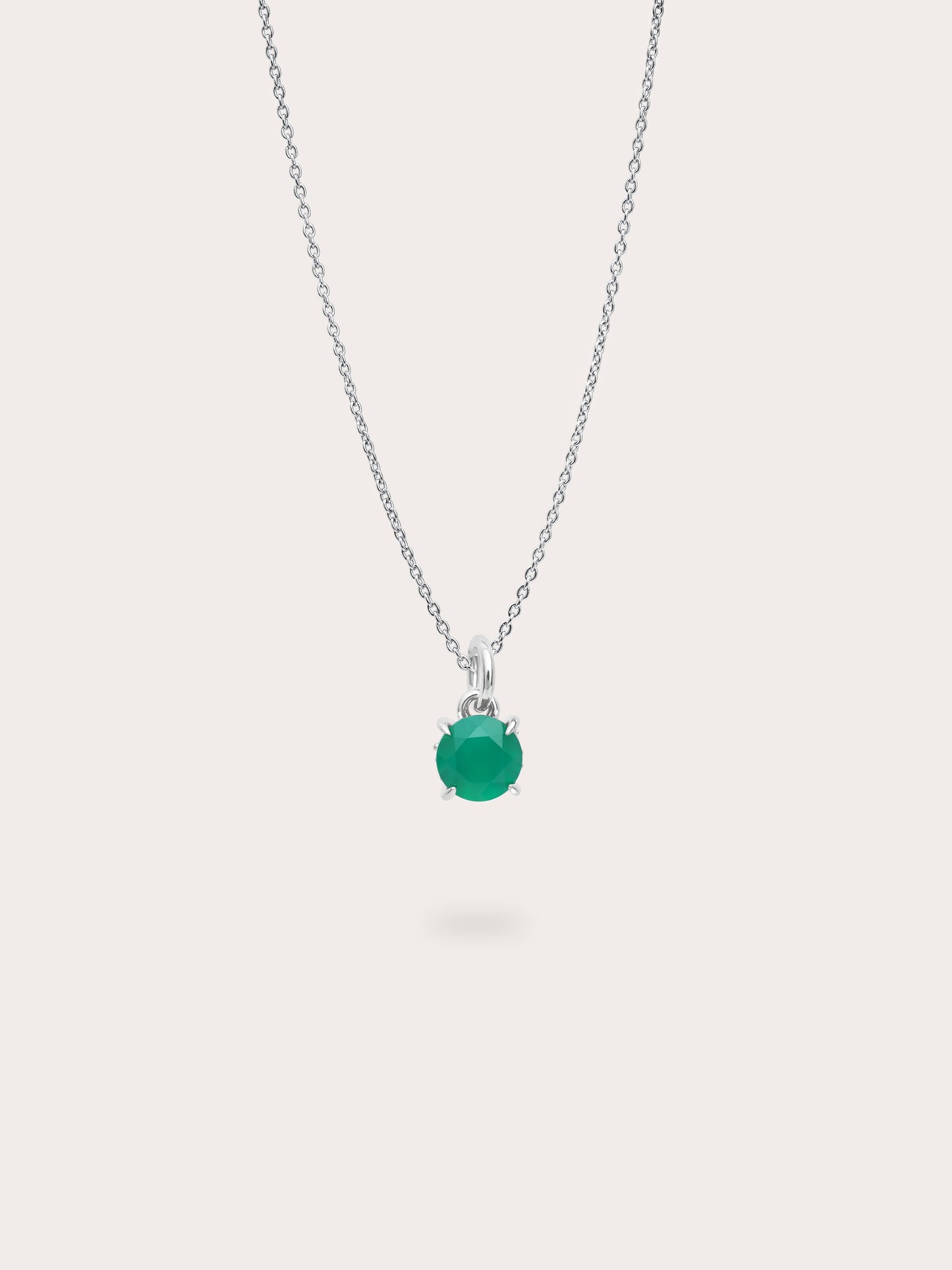 May Birthstone Necklace - Green Agate
