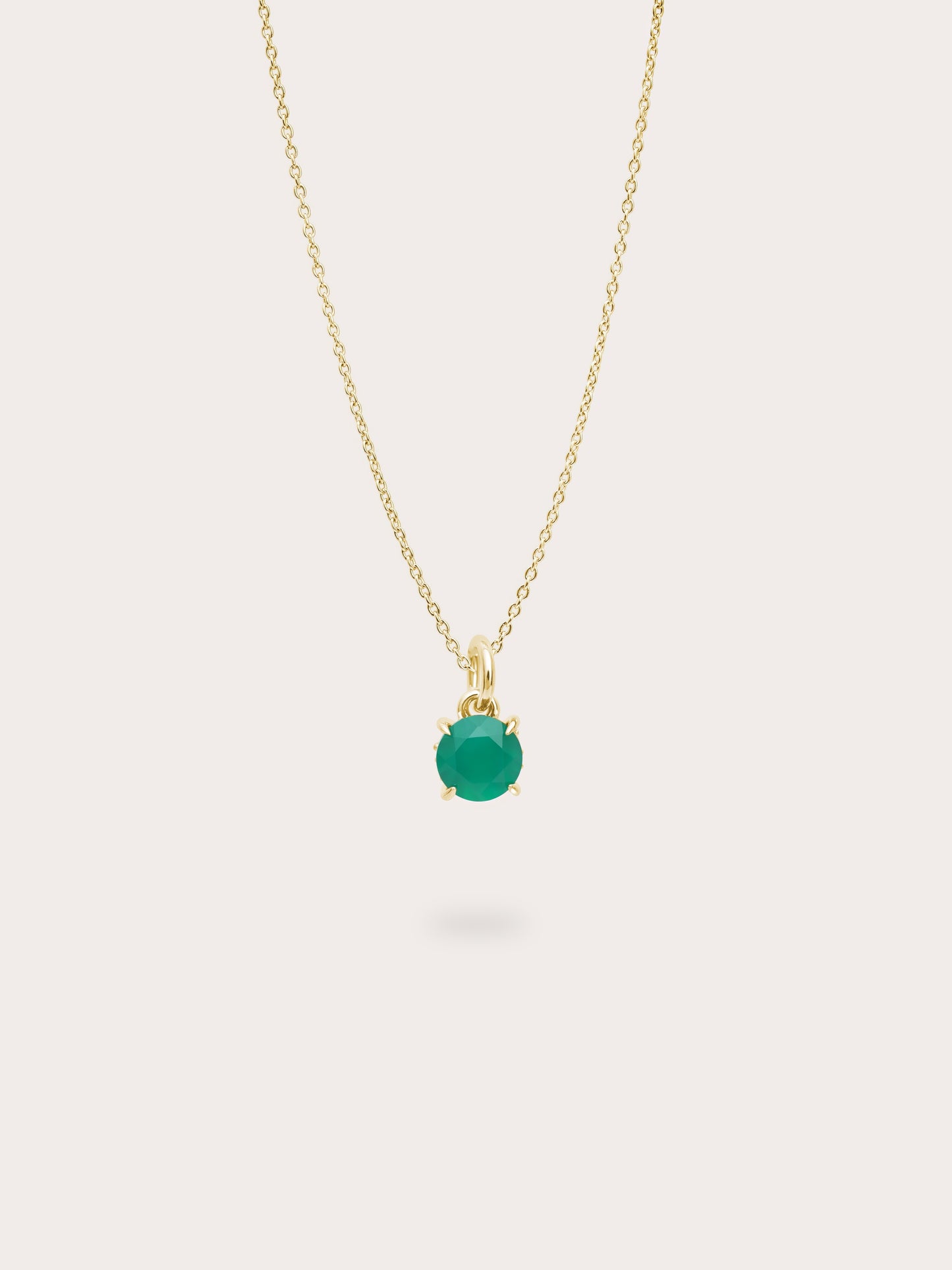 May Birthstone Necklace - Green Agate