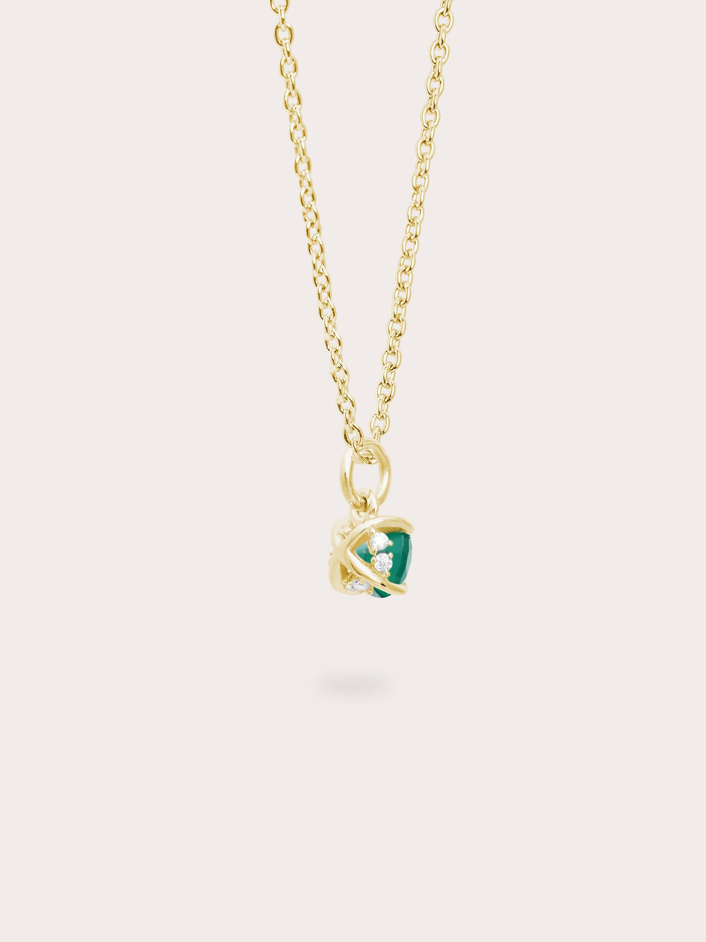 May Birthstone Necklace - Green Agate