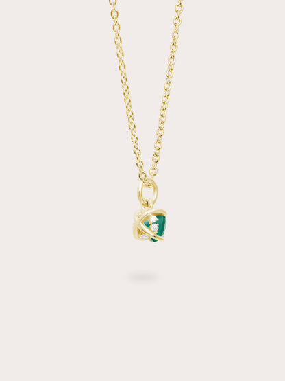 May Birthstone Necklace Green Agate 18K Gold (5) – Mondays Made Flower & Birthstone Jewelry Singapore