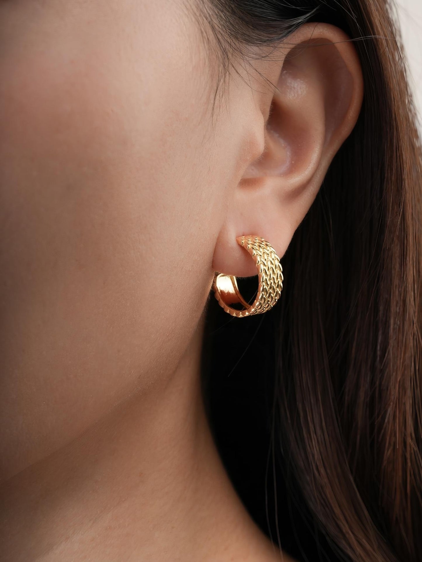 Mesh Chain Hoop Earrings