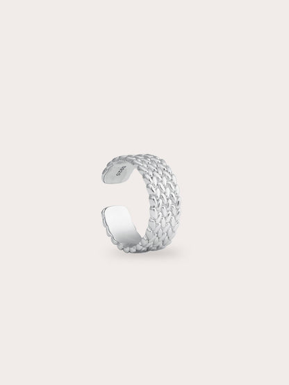 Mesh Chain Ring S925 Silver Rhodium (3) – Mondays Made Flower & Birthstone Jewelry Singapore