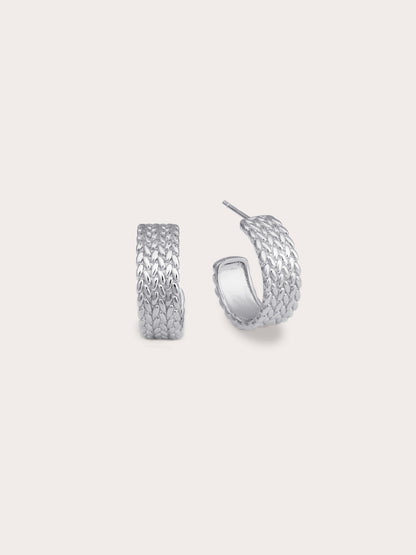 Mesh Hoop S925 Silver Rhodium – Mondays Made Flower & Birthstone Jewelry Singapore