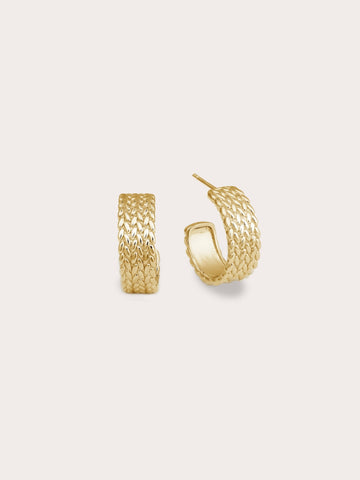 Mesh Hoop 18K Gold – Mondays Made Flower & Birthstone Jewelry Singapore