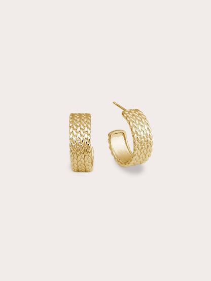 Mesh Hoop 18K Gold – Mondays Made Flower & Birthstone Jewelry Singapore