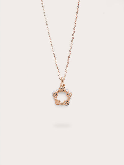 Midnight Glow Moissanite Cluster Necklace 18K Rose Gold (4) – Mondays Made Flower & Birthstone Jewelry Singapore