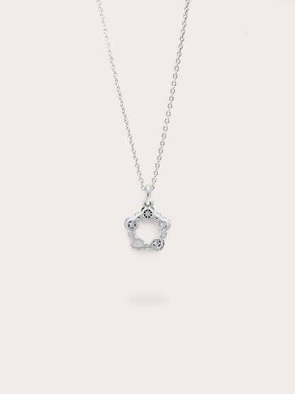 Midnight Glow Moissanite Cluster Necklace S925 Silver Rhodium (4) – Mondays Made Flower & Birthstone Jewelry Singapore