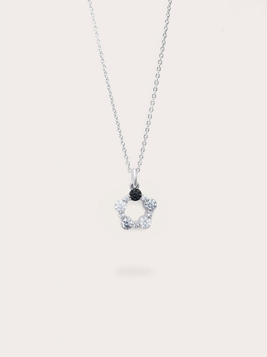 Midnight Glow Moissanite Cluster Necklace