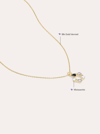 Midnight Glow Moissanite Cluster Necklace 18K Gold Flat – Mondays Made Flower & Birthstone Jewelry Singapore