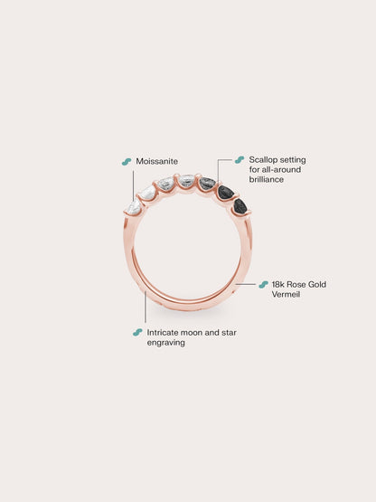 Midnight Glow Moissanite Eternity Band 18K Rose Gold It – Mondays Made Flower & Birthstone Jewelry Singapore