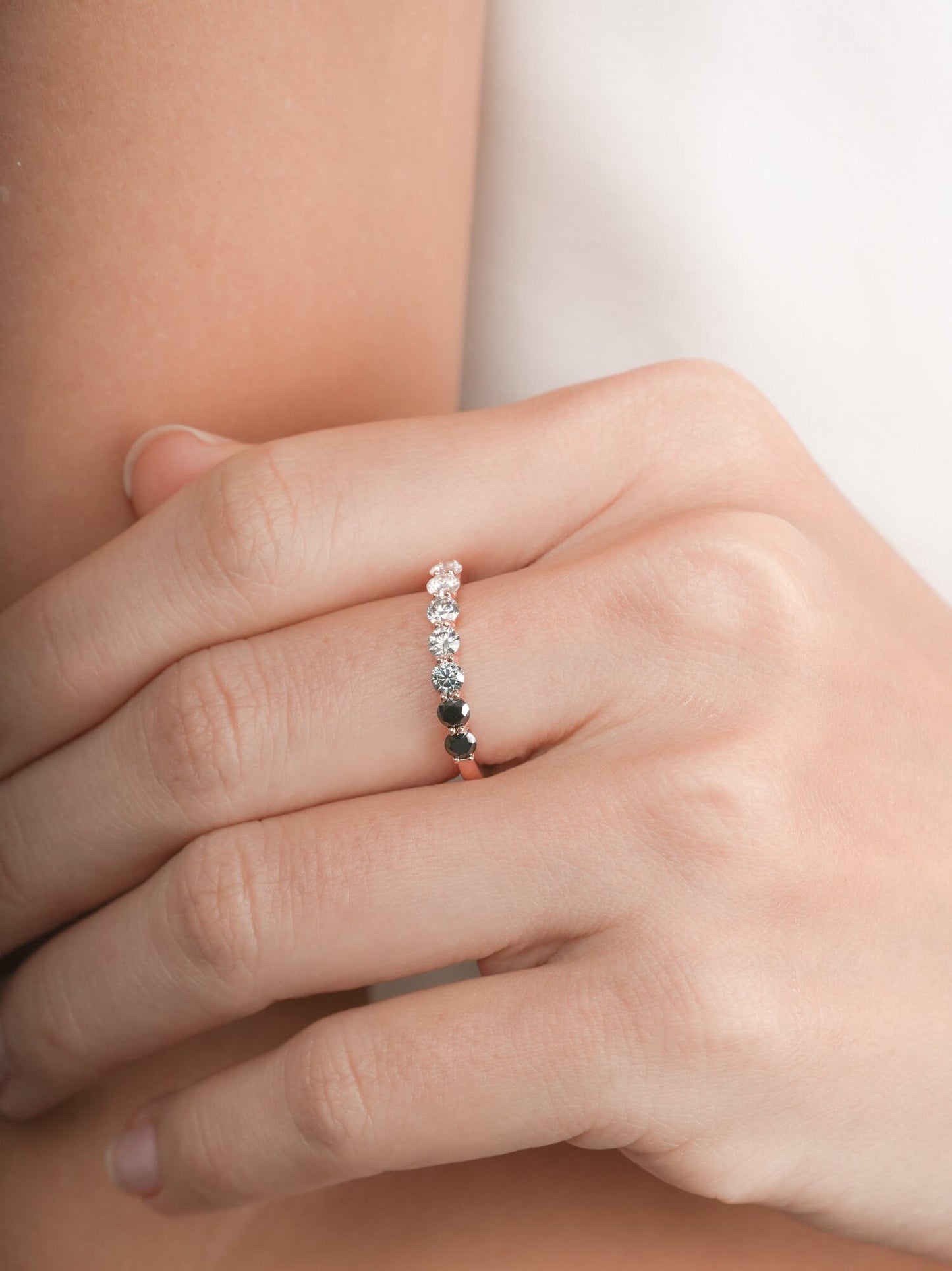 Midnight Glow Moissanite Eternity Band