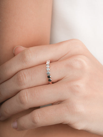 Midnight Glow Moissanite Eternity Band 18K Rose Gold (9) – Mondays Made Flower & Birthstone Jewelry Singapore