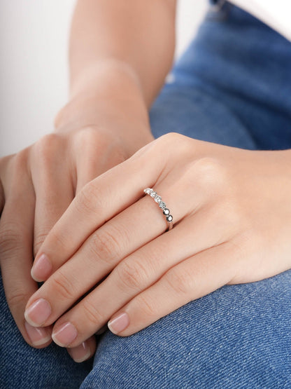 Midnight Glow Moissanite Eternity Band S925 Silver Rhodium (9) – Mondays Made Flower & Birthstone Jewelry Singapore