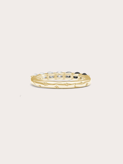 Midnight Glow Moissanite Eternity Band 18K Gold (6) – Mondays Made Flower & Birthstone Jewelry Singapore