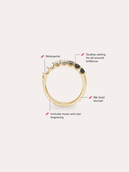 Midnight Glow Moissanite Eternity Band 18K Gold It – Mondays Made Flower & Birthstone Jewelry Singapore