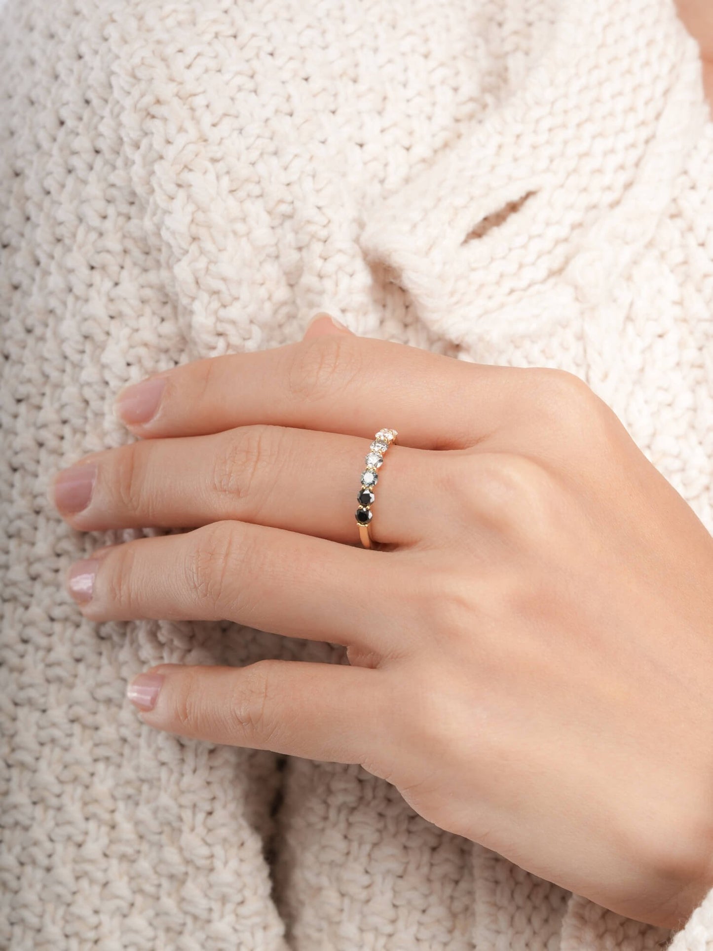 Midnight Glow Moissanite Eternity Band
