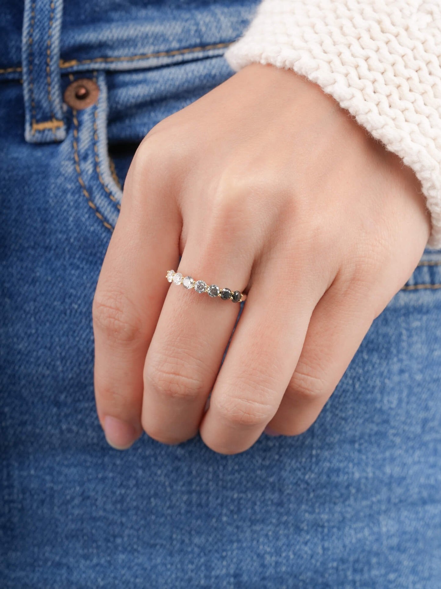 Midnight Glow Moissanite Eternity Band