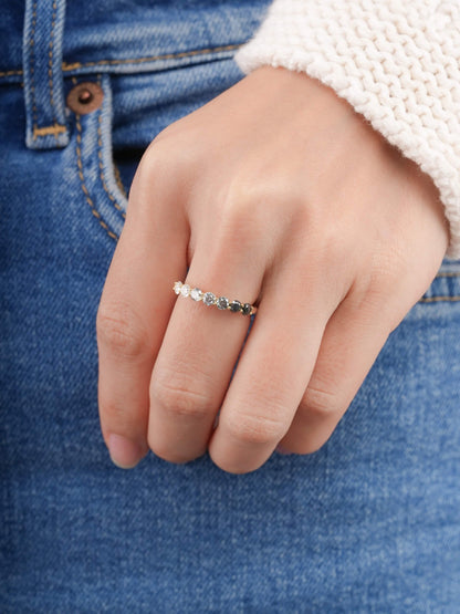 Midnight Glow Moissanite Eternity Band 18K Gold (8) – Mondays Made Flower & Birthstone Jewelry Singapore