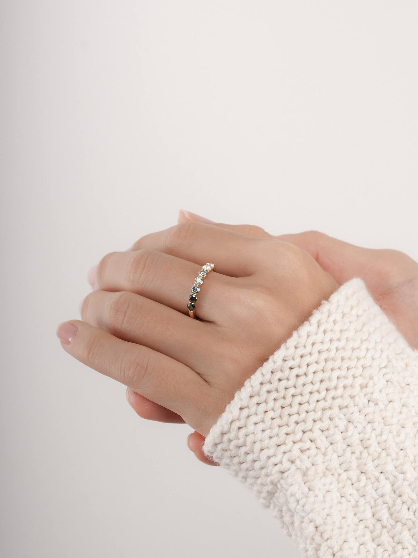 Midnight Glow Moissanite Eternity Band