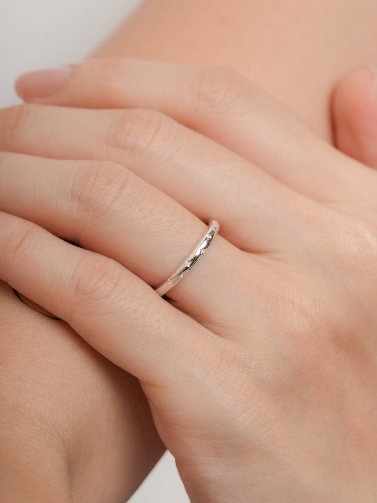 Moissanite Eternity Bands View S925 Silver Rhodium (2) – Mondays Made Flower & Birthstone Jewelry Singapore