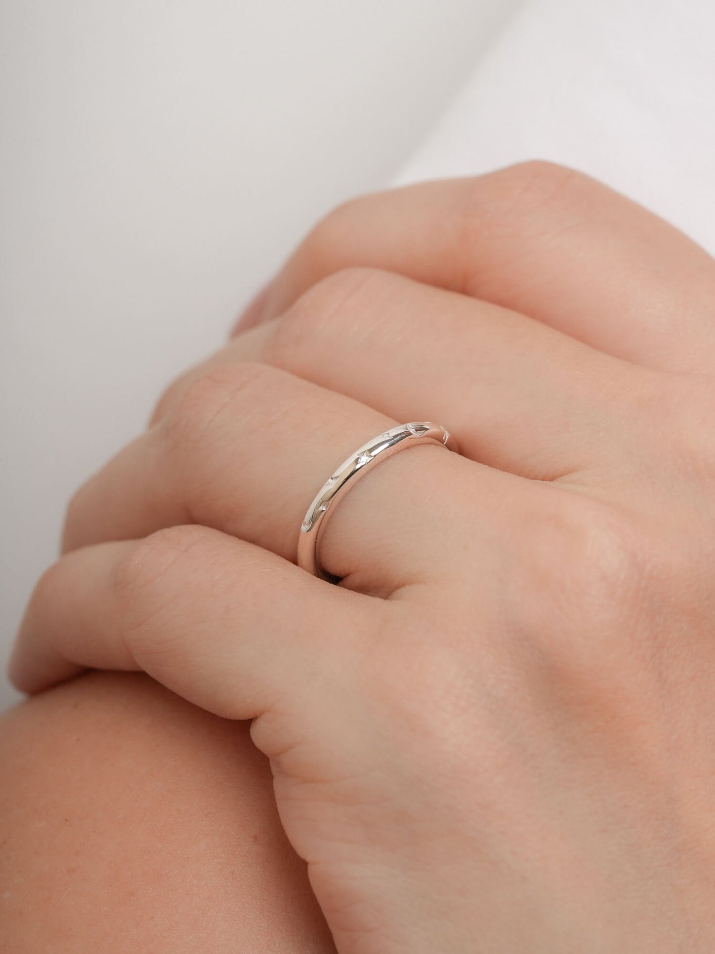 Midnight Glow Moissanite Eternity Band