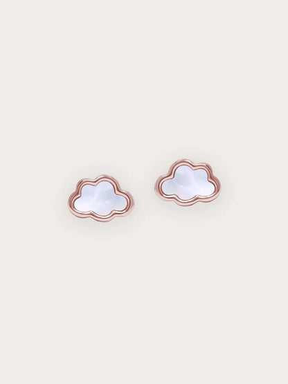 珍珠母貝雲朵耳釘