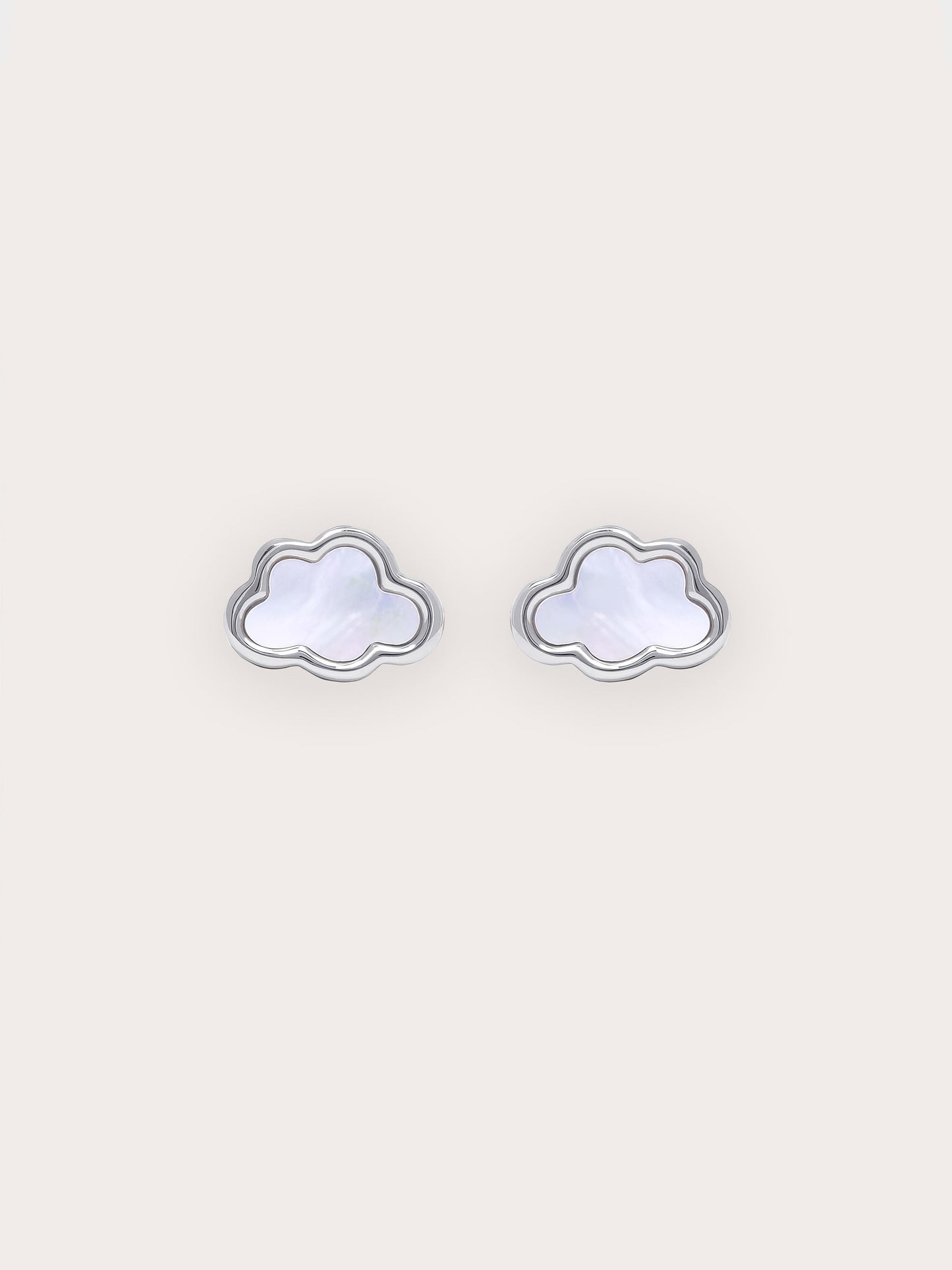 Mother of Pearl Cloud Stud Earrings