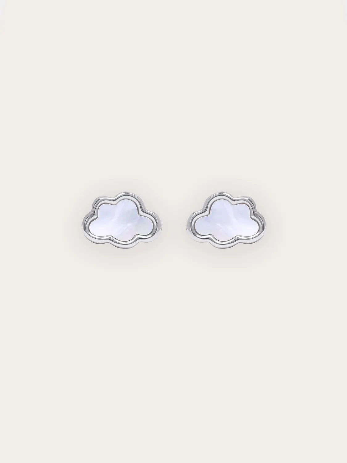 珍珠母貝雲朵耳釘