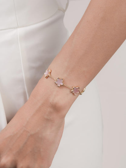 Mother of Pearl Sakura Bracelet 18K Gold (14) – Mondays Made Flower & Birthstone Jewelry Singapore