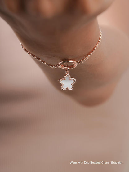 Mother of Pearl Sakura Charm 18K Rose Gold (4) – Mondays Made Flower & Birthstone Jewelry Singapore