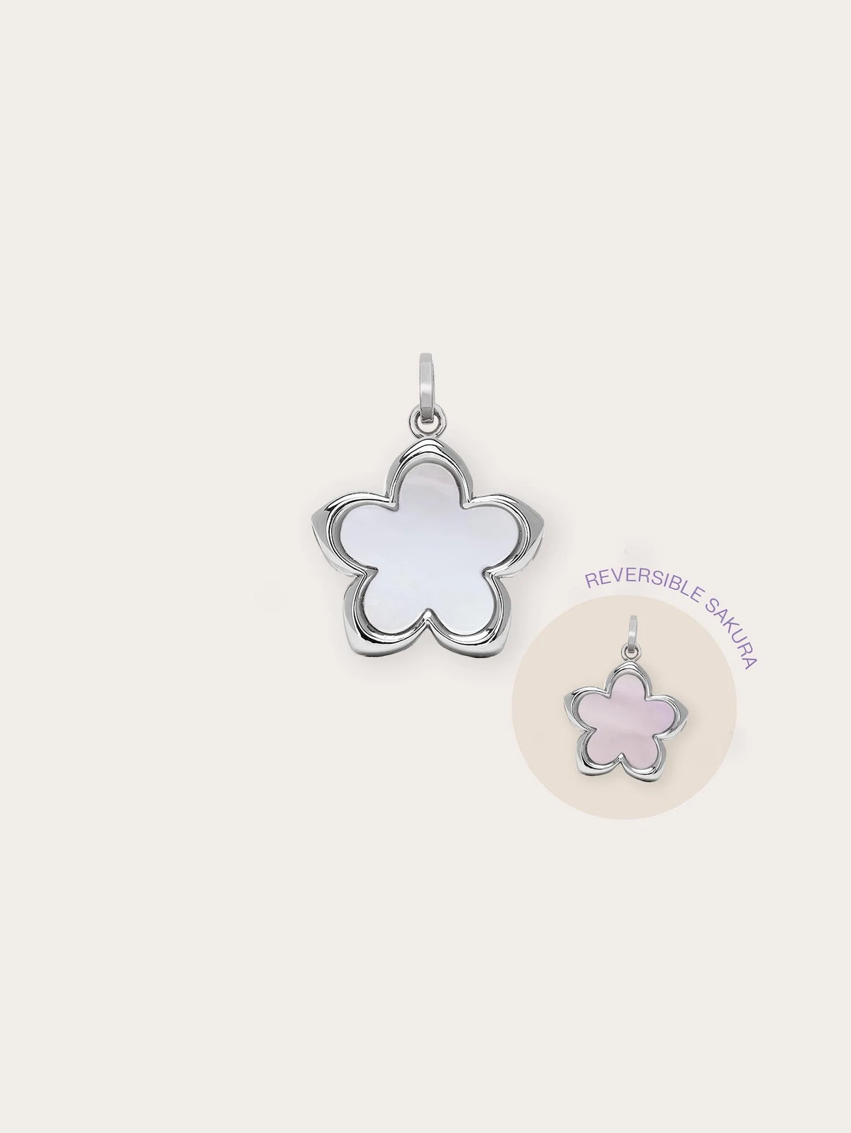 Mother of Pearl Sakura Reversible Charm