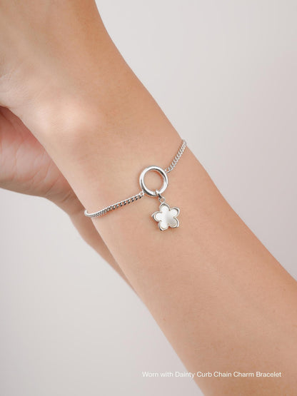 Mother of Pearl Sakura Charm S925 Silver Rhodium (3) – Mondays Made Flower & Birthstone Jewelry Singapore