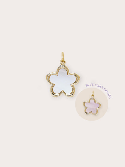 Mother of Pearl Sakura Charm 18K Gold (1) – Mondays Made Flower & Birthstone Jewelry Singapore