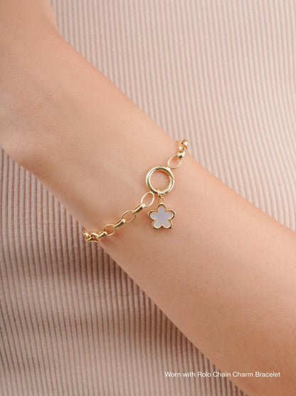 Mother of Pearl Sakura Charm 18K Gold (5) – Mondays Made Flower & Birthstone Jewelry Singapore