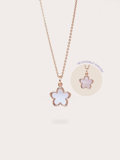 Mother of Pearl Sakura Necklace 18K Rose Gold (1) – Mondays Made Flower & Birthstone Jewelry Singapore