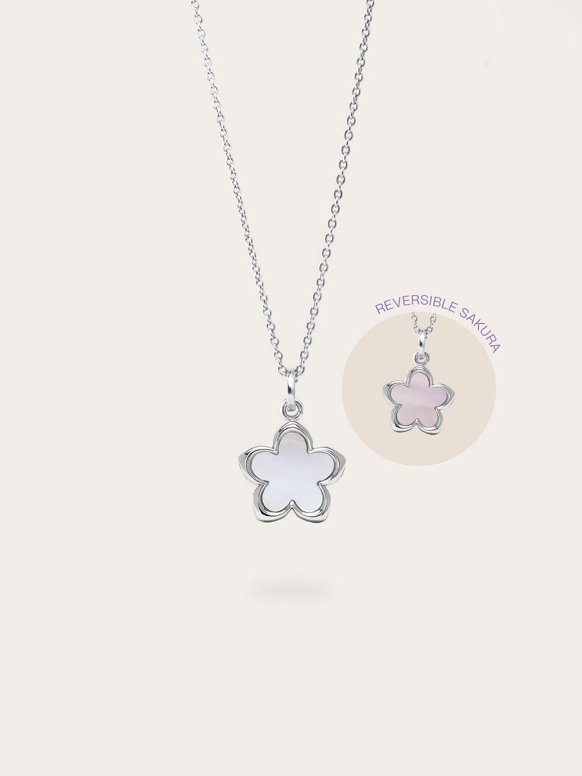 Mother of Pearl Sakura Reversible Necklace