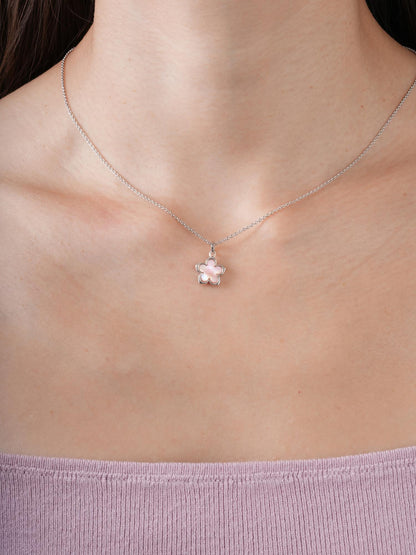 Mother of Pearl Sakura Necklace S925 Silver Rhodium (3) – Mondays Made Flower & Birthstone Jewelry Singapore