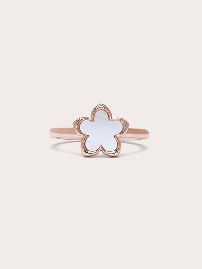 Mother of Pearl Sakura Ring 18K Rose Gold (1) – Mondays Made Flower & Birthstone Jewelry Singapore